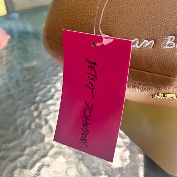 NWT- BETSY JOHNSON Football Gameday Crossbody Bag with Pink Strap - Picture 5 of 7